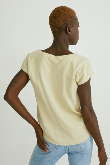 Damen - Bluse mit Knotendetail - mintgrün