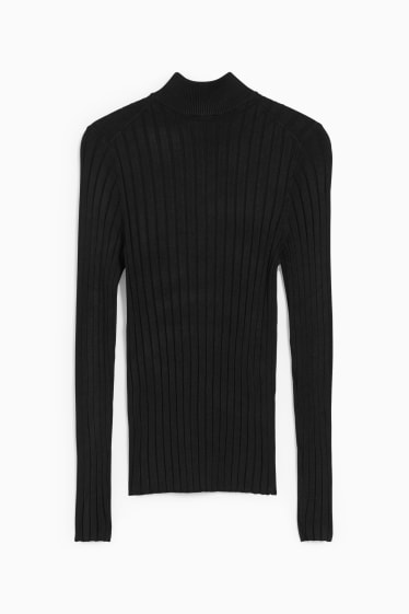 Women - Fine knit jumper - black