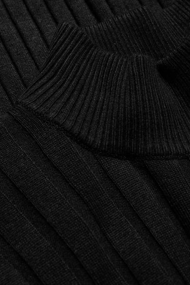 Dames - Fijn gebreide trui - zwart