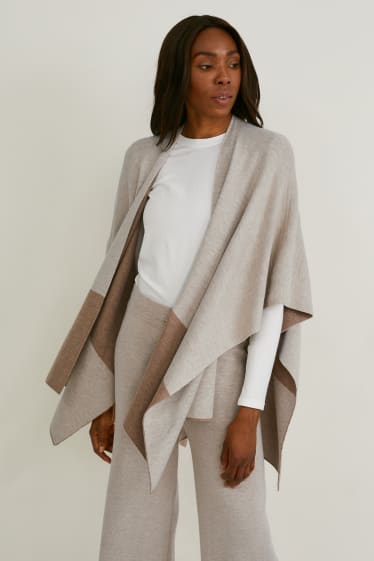 Donna - Poncho - grigio chiaro melange