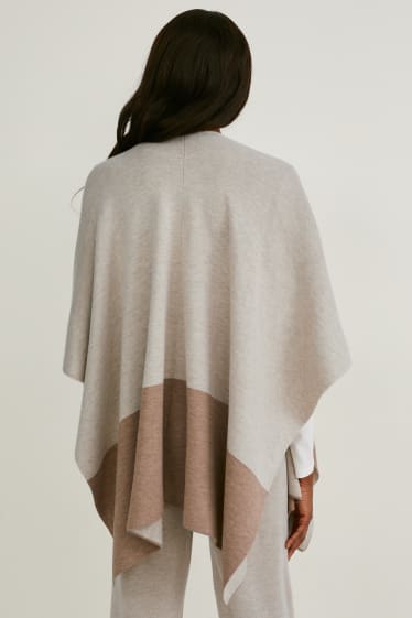 Donna - Poncho - grigio chiaro melange