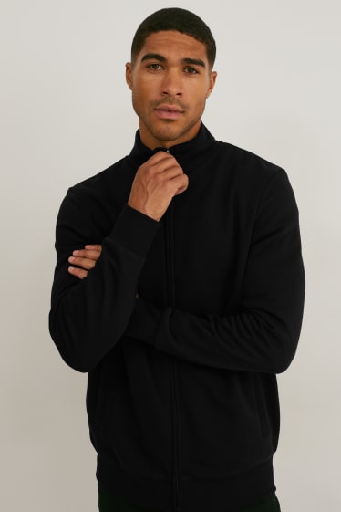 Mężczyźni - Rozpinana bluza dresowa - czarny