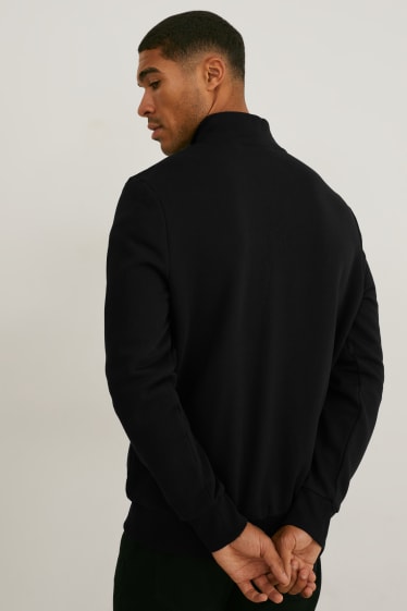 Mężczyźni - Rozpinana bluza dresowa - czarny