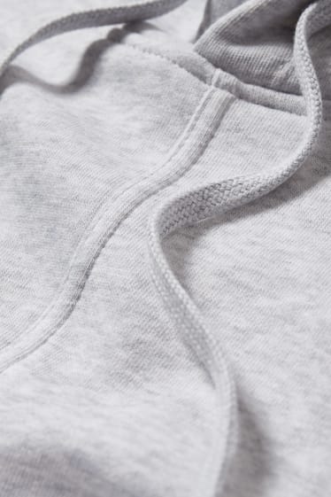 Dames - Basic-sweatjurk met capuchon - licht grijs-mix