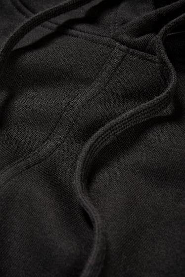 Women - Basic sweatshirt dress with hood - black