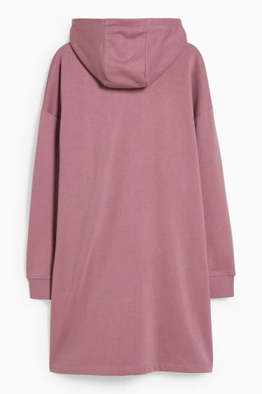 Femei - Rochie de molton basic cu glugă - violet