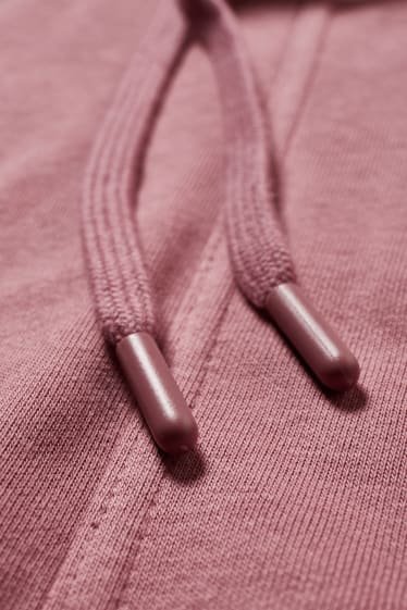 Damen - Basic-Sweatkleid mit Kapuze - violett