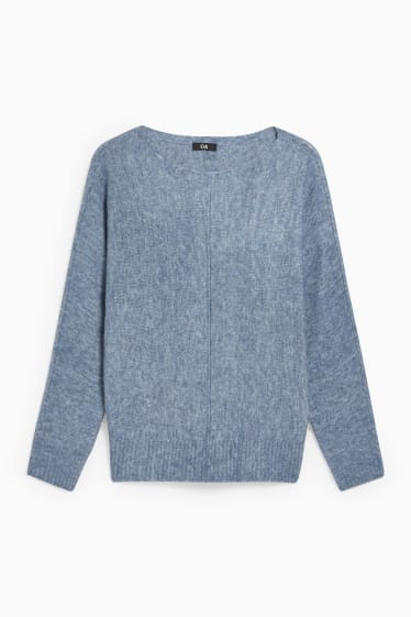 Damen - Pullover - blau-melange