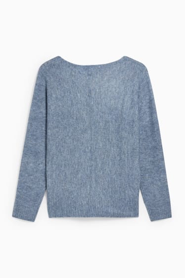 Damen - Pullover - blau-melange