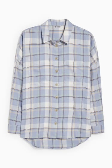 Teens & young adults - CLOCKHOUSE - flannel blouse - check - light blue