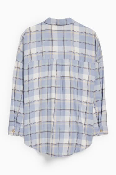 Teens & young adults - CLOCKHOUSE - flannel blouse - check - light blue