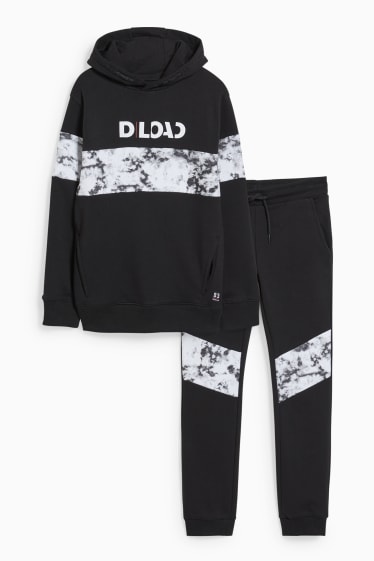 Bambini - Set - felpa con cappuccio e pantaloni sportivi - 2 pezzi - nero