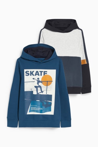 Bambini - Confezione da 2 - felpa con cappuccio - blu scuro