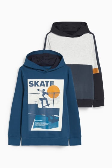 Enfants - Lot de 2 - sweats à capuche - bleu foncé