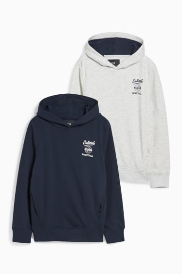 Enfants - Lot de 2 - sweats à capuche - bleu foncé