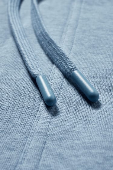 Damen - Basic-Sweatkleid mit Kapuze - blau
