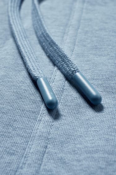 Dames - Basic-sweatjurk met capuchon - blauw