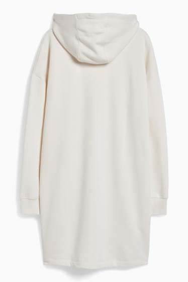 Femmes - Robe à capuche basique en molleton - blanc crème