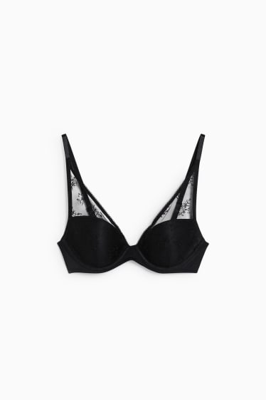 Femmes - Soutien-gorge avec armatures - DEMI - ampliforme - LYCRA® - noir