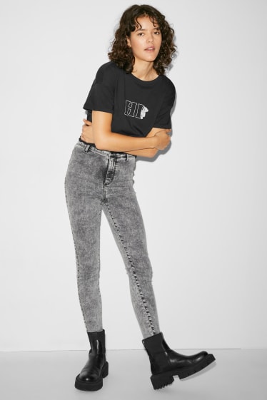 Ados & jeunes adultes - CLOCKHOUSE - super skinny jean - high waist - jean gris