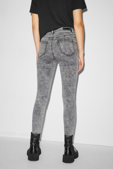 Jóvenes - CLOCKHOUSE - super skinny jeans - high waist - vaqueros - gris