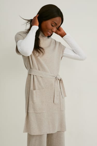 Femmes - Robe en maille - beige chiné