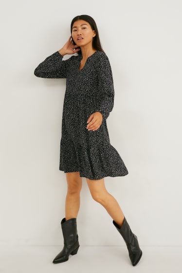 Femmes - Robe - à pois - noir