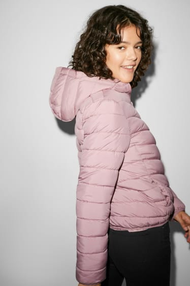 Women - CLOCKHOUSE - quilted jacket with hood - light violet