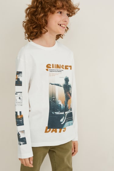 Kinder - Langarmshirt - weiß