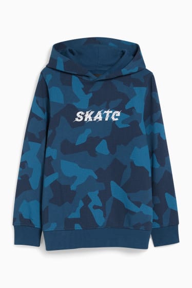 Enfants - Sweat à capuche - à motif - bleu foncé