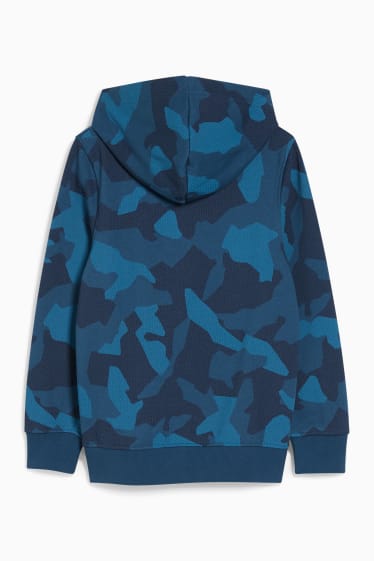 Enfants - Sweat à capuche - à motif - bleu foncé