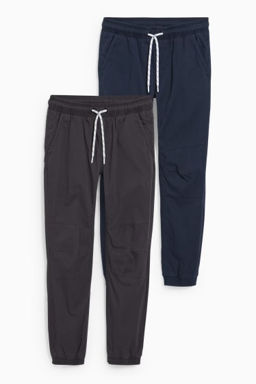 Kinderen: jongens - Set van 2 - broek - donkergrijs