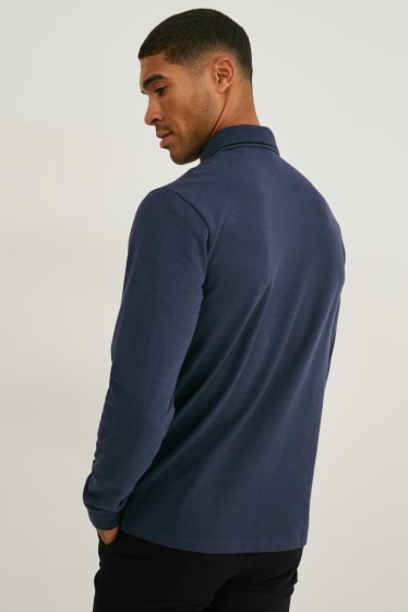 Uomo - Polo - Flex - LYCRA® - blu scuro