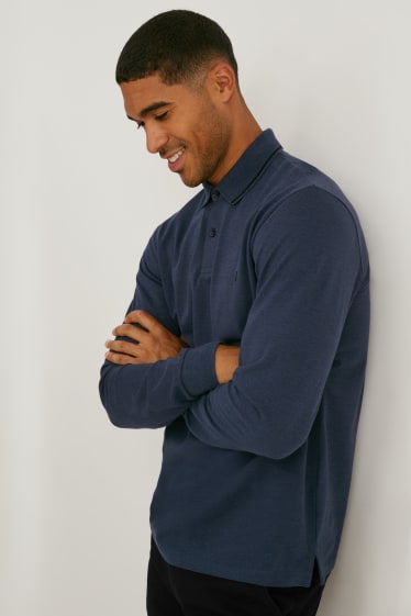 Hommes - Polo - Flex - LYCRA® - bleu foncé