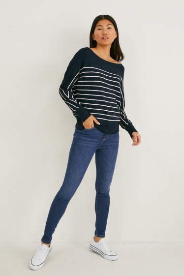 Women - Skinny jeans - mid-rise waist - LYCRA® - blue denim