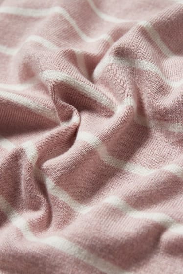 Damen - Pullover - gestreift - rosa