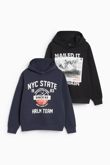 Enfants garçons - Coupe ample - lot de 2 - sweats à capuche - bleu foncé