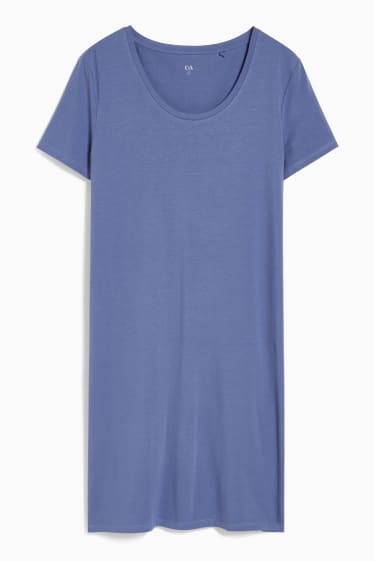 Femei - Rochie-tricou basic - albastru deschis