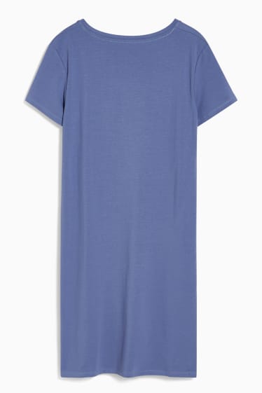 Dames - Basic-T-shirtjurk - lichtblauw