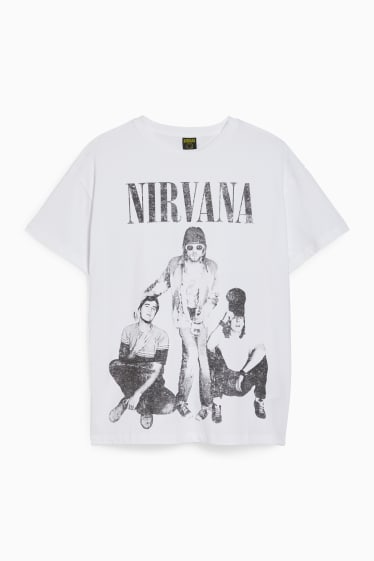 Tieners & jongvolwassenen - CLOCKHOUSE - T-shirt - Nirvana - wit