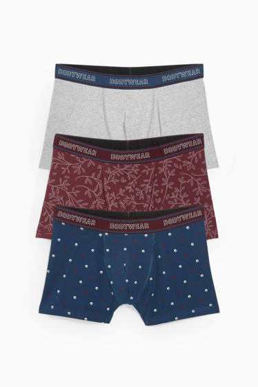 Hommes - Lot de 3 - boxers - LYCRA® - bordeaux