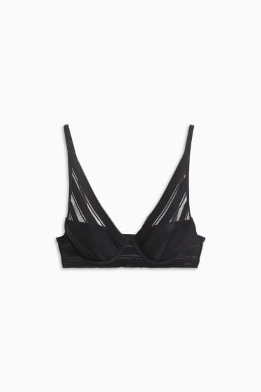 Femmes - Soutien-gorge avec armatures - DEMI - ampliforme - noir