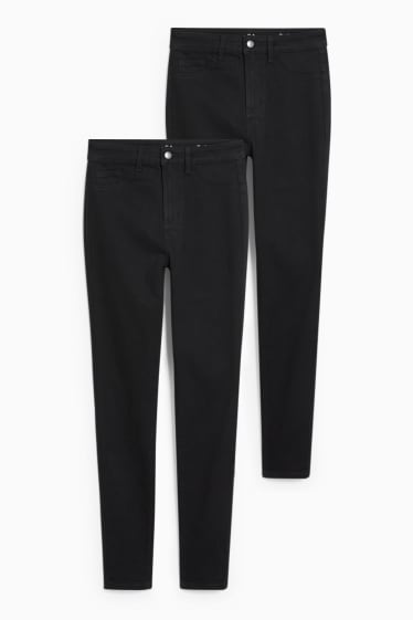 Women - Multipack of 2 - jegging jeans - high waist - black