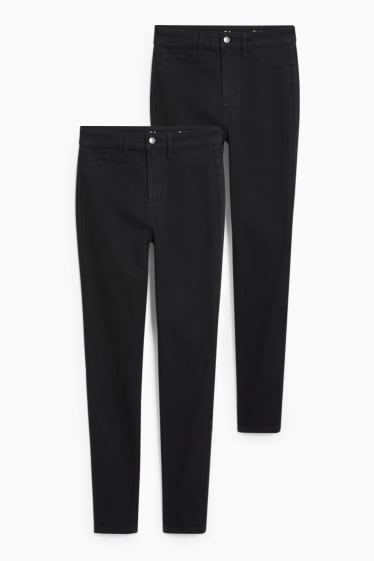 Dona - Paquet de 2 - jegging jeans - high waist - negre