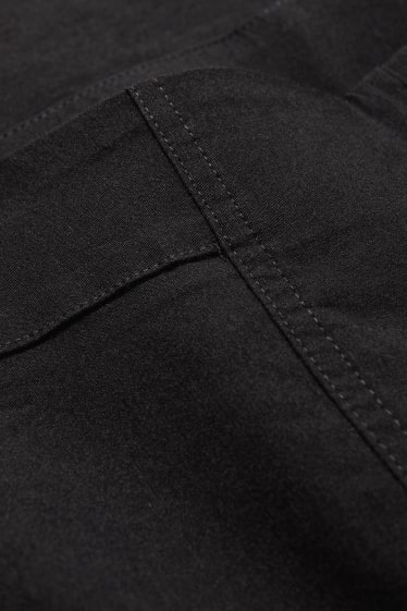 Dámské - Plátěné kalhoty - high waist - LYCRA® - černá