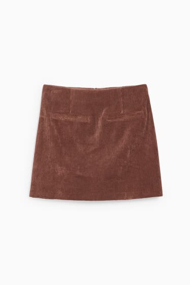 Jóvenes - CLOCKHOUSE - falda de pana - marrón oscuro