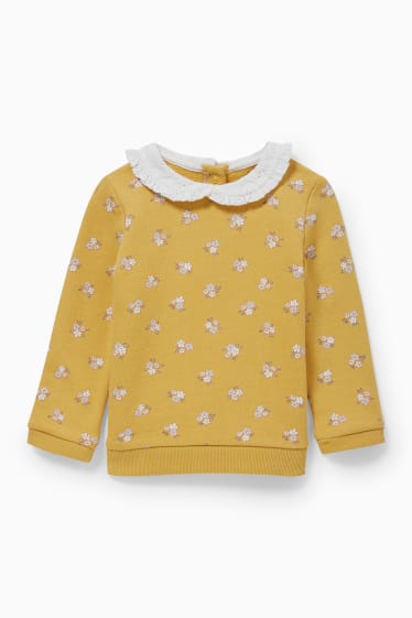 Babys - Baby-Sweatshirt - geblümt - gelb