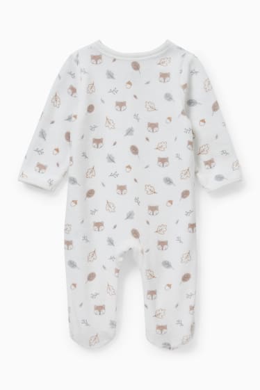 Bebeluși - Pijama salopetă bebeluși - cu model - alb ca zăpada