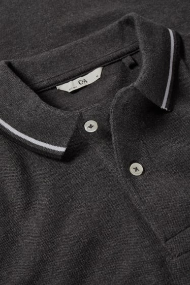 Men - Polo shirt - gray-melange