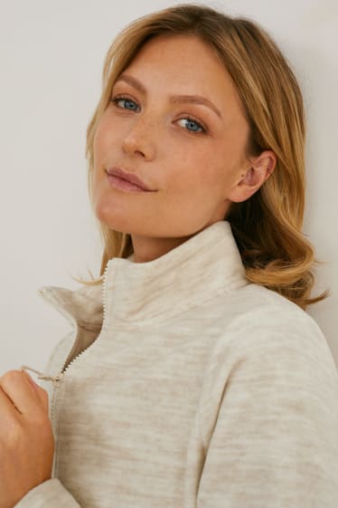 Donna - Giacca di pile - bianco crema